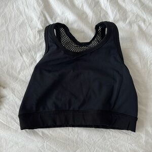 Mira Rae active black mesh sports bra